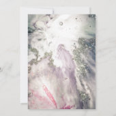 LUXE PINK MARBLE GLITTER WEDDING Invitation Kaart (Achterkant)