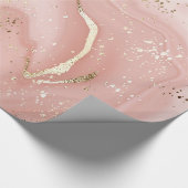 LUXE PINk ROSE MARBLE WRAPPING PAPIER (Hoek)