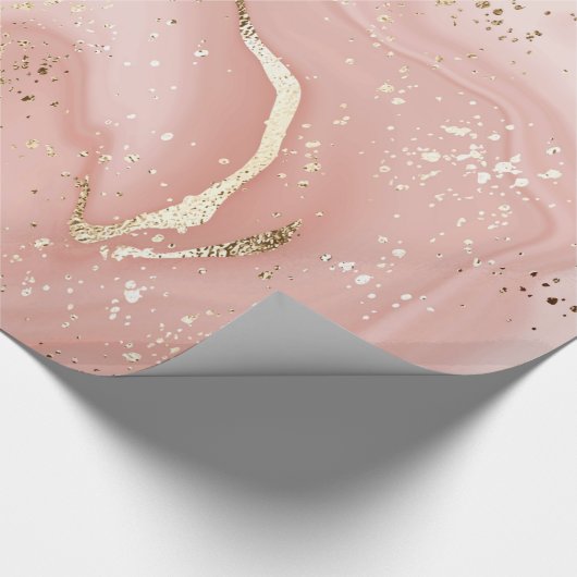 LUXE PINk ROSE MARBLE WRAPPING PAPIER (Hoek)