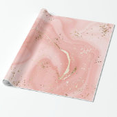 LUXE PINk ROSE MARBLE WRAPPING PAPIER (Uitgerold)