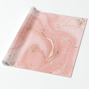 LUXE PINk ROSE MARBLE WRAPPING PAPIER