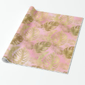 LUXE PINK TROPICAL WRAPPING PAPIER GIFT WRAP (Uitgerold)