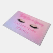 Luxe Pink Twenty One & Glowing 21st Birthday Deurmat (Schuin)