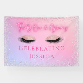 Luxe Pink Twenty One & Glowing 21st Birthday Spandoek