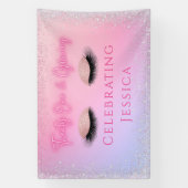 Luxe Pink Twenty One & Glowing 21st Birthday Spandoek (Verticaal)