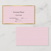 LUXE PINK WHITSTRIPE GOLD VISITEKAARTJE (Voorkant / Achterkant)