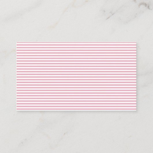 LUXE PINK WHITSTRIPE GOLD VISITEKAARTJE (Achterkant)