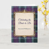 Luxe Plaid Gouden Lijst Bruidsdouche Kaart (Gele Bloem)
