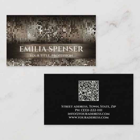Luxe Platina Design Shimmering Cool Kaart Visitekaartje (Voorkant / Achterkant)