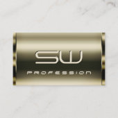 Luxe Platina Optica en Faux 3D Monogram Visitekaartje (Voorkant)