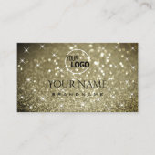 Luxe Platinum Glitter Lichtgevende Sterren toevoeg Visitekaartje (Voorkant)