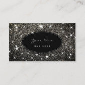 Luxe Platinum Silver Glitter Glam Lichtgevende ste Visitekaartje (Voorkant)