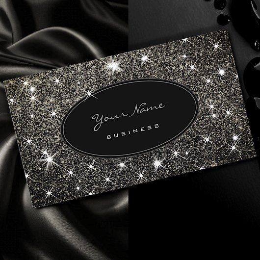 Luxe Platinum Silver Glitter Glam Lichtgevende ste Visitekaartje