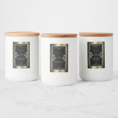 Luxe Platinum Zwarte Productlabels Sierlijk Voedselcontainer Etiket (Flessen)