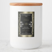 Luxe Platinum Zwarte Productlabels Sierlijk Voedselcontainer Etiket (Voorkant)