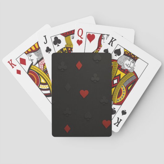 Luxe Poker Kaart Achtergrond - Zwart & Rood Ontwer (Achterkant)