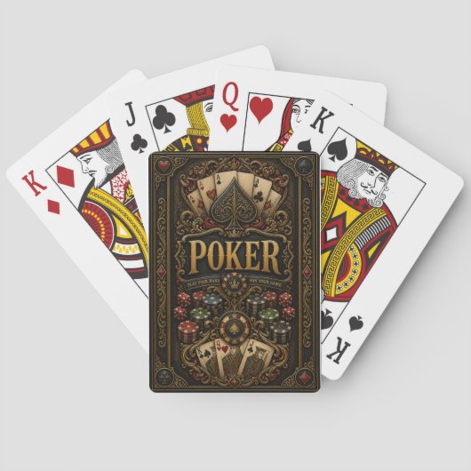 Luxe poker speelkaarten met ontwerp (Achterkant)