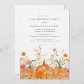 Luxe Pompoen Wildflower Herfst 21e Verjaardag Kaart (Voorkant / Achterkant)