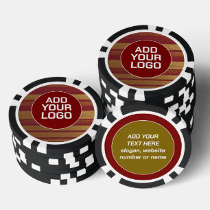Luxe Populair Bourgondië Goud Linnen Collectie Poker Chips