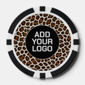 Luxe Populair Wit Luipaard Elegante Collectie Poker Chips (Voorkant)
