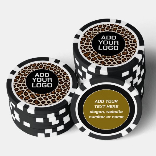 Luxe Populair Wit Luipaard Elegante Collectie Poker Chips (Opstapeling)