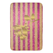 Luxe populaire Floral Pink Gold Glitter Badmat (Voorkant Verticaal)