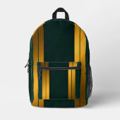 Luxe Populaire Groene Gouden Linnen Textuur Collec Bedrukte Rugzak (Voorkant)