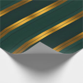 Luxe Populaire Groene Gouden Linnen Textuur Collec Cadeaupapier (Hoek)