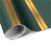 Luxe Populaire Groene Gouden Linnen Textuur Collec Cadeaupapier (Rol Hoek)