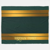 Luxe Populaire Groene Gouden Linnen Textuur Collec Fleece Deken (Voorkant (Horizontaal))