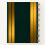 Luxe Populaire Groene Gouden Linnen Textuur Collec Notitieboek (Achterkant)