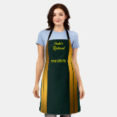 Luxe Populaire Groene Gouden Linnen Textuur Collec Schort (Gedragen)