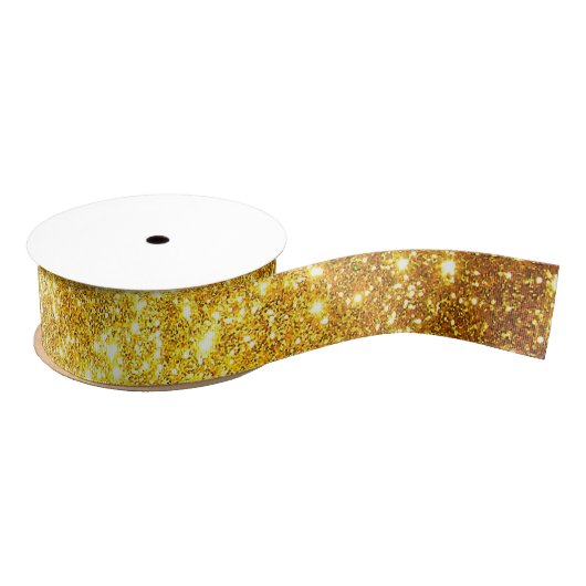 Luxe Popular Gift Gold Glitter Grosgrain Lint (Spoel)