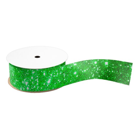 Luxe Popular Gift Green Gold Glitter Grosgrain Lint (Spoel)