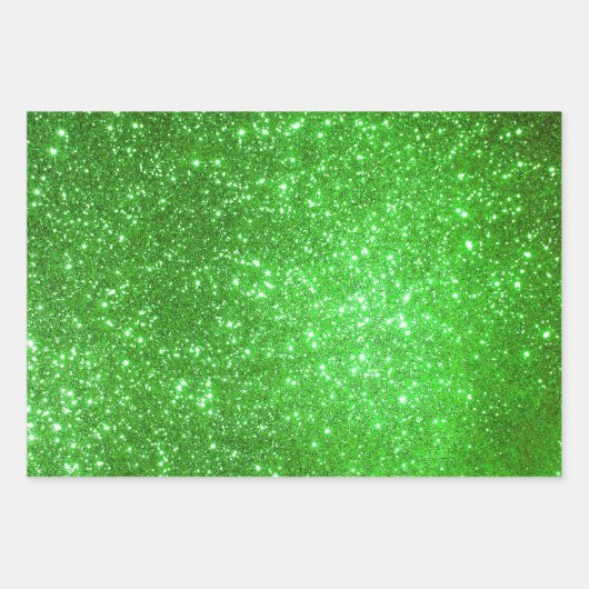 Luxe Popular Gift Green Gold Glitter Inpakpapier Vel (Voorkant)