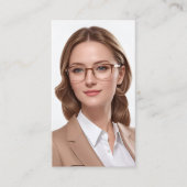 Luxe Portret Zijde Stijl Visitekaartjes (Voorkant)