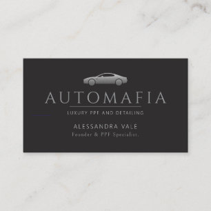Luxe PPF & Autodetailing Zwart & Zilver Visitekaartje