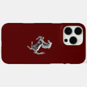 Luxe Prancing Paard Embleem op Maroon Case-Mate iPhone Case (Achterkant (horizontaal))