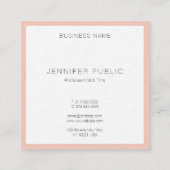 Luxe Premium - dikke, moderne elegante Sjabloon Vierkante Visitekaartje (Achterkant)