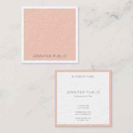 Luxe Premium - dikke, moderne elegante Sjabloon Vierkante Visitekaartje (Voorkant / Achterkant)