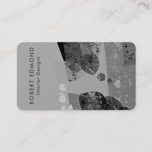 Luxe Premium - grijs artistiek uniek Abstract QR Visitekaartje (Voorkant)