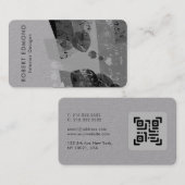 Luxe Premium - grijs artistiek uniek Abstract QR Visitekaartje (Voorkant / Achterkant)