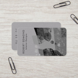 Luxe Premium - grijs artistiek uniek Abstract QR Visitekaartje