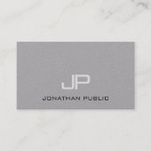 Luxe Premium Grijs Elegant Modern Monogram Eenvoud Visitekaartje (Voorkant)