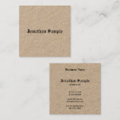 Luxe Premium Kraft Nostalgische klassieke look Vierkante Visitekaartje (Voorkant / Achterkant)