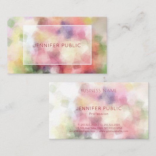 Luxe Premium Kraft-papier Elegant Modern Monogram Visitekaartje (Voorkant / Achterkant)