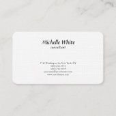 Luxe Premium Linen Black & White Plain Creative Visitekaartje (Voorkant)