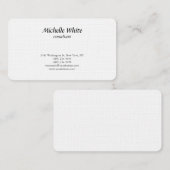 Luxe Premium Linen Black & White Plain Creative Visitekaartje (Voorkant / Achterkant)