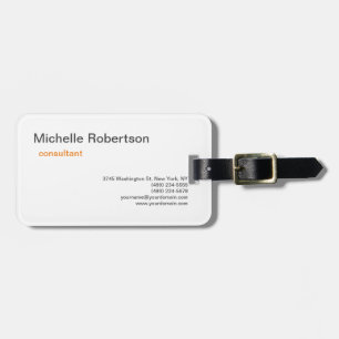 Luxe Premium Linen Black White Plain minimalist Bagagelabel