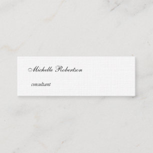 Luxe Premium Linen Black White Plain minimalist Mini Visitekaartje